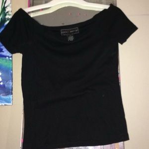 Off shoulder black shirt